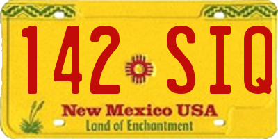 NM license plate 142SIQ