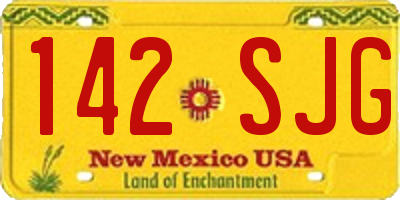 NM license plate 142SJG
