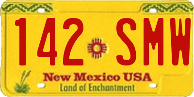 NM license plate 142SMW