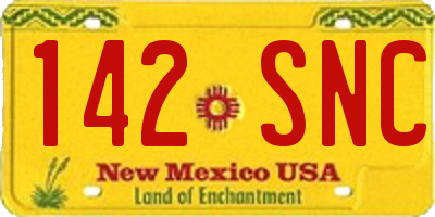 NM license plate 142SNC