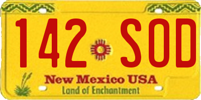 NM license plate 142SOD
