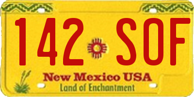 NM license plate 142SOF