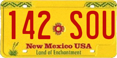 NM license plate 142SOU