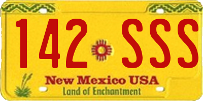 NM license plate 142SSS
