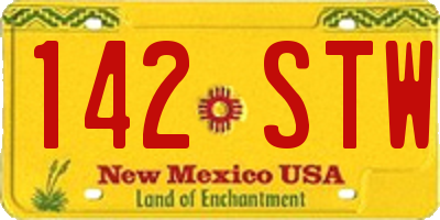 NM license plate 142STW