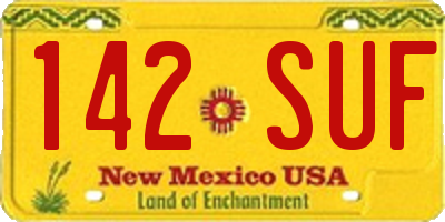 NM license plate 142SUF