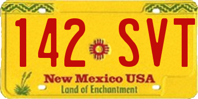NM license plate 142SVT