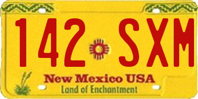 NM license plate 142SXM