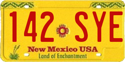 NM license plate 142SYE