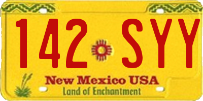 NM license plate 142SYY