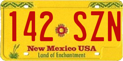 NM license plate 142SZN