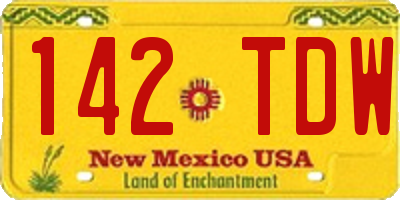 NM license plate 142TDW