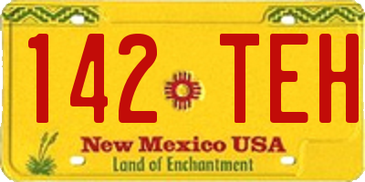 NM license plate 142TEH