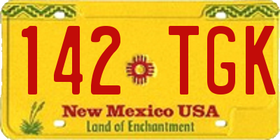 NM license plate 142TGK