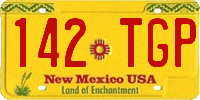NM license plate 142TGP