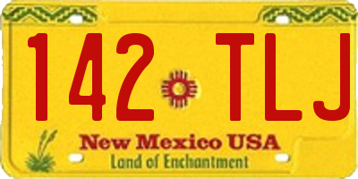 NM license plate 142TLJ