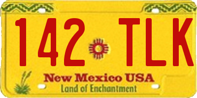 NM license plate 142TLK