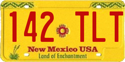 NM license plate 142TLT