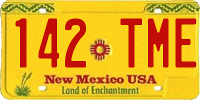 NM license plate 142TME