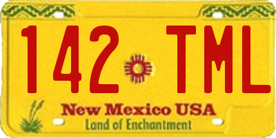 NM license plate 142TML