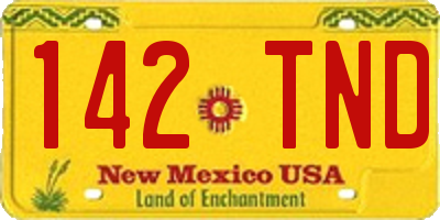 NM license plate 142TND