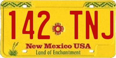 NM license plate 142TNJ