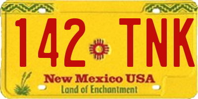 NM license plate 142TNK