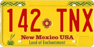 NM license plate 142TNX