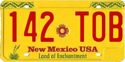 NM license plate 142TOB