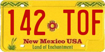 NM license plate 142TOF