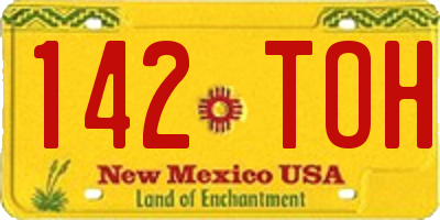 NM license plate 142TOH