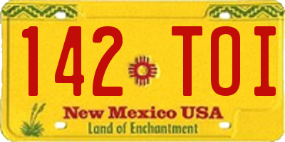 NM license plate 142TOI