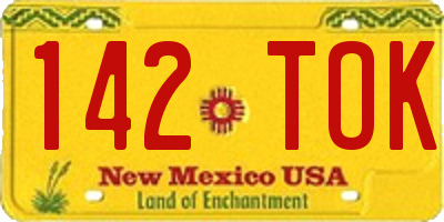 NM license plate 142TOK