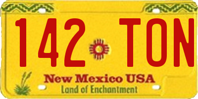 NM license plate 142TON