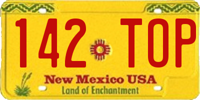 NM license plate 142TOP