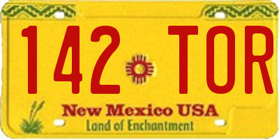 NM license plate 142TOR