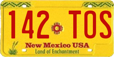 NM license plate 142TOS