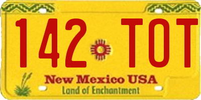 NM license plate 142TOT