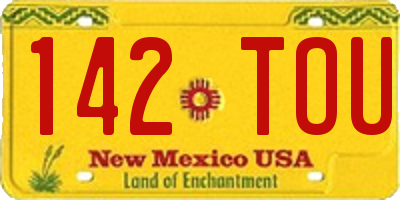 NM license plate 142TOU
