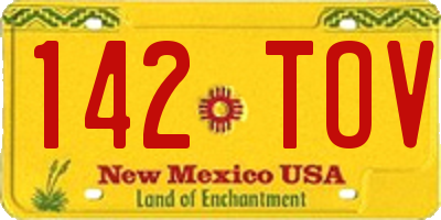 NM license plate 142TOV
