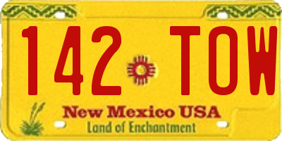 NM license plate 142TOW