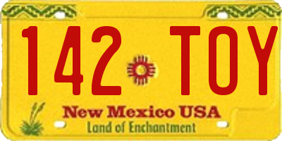 NM license plate 142TOY