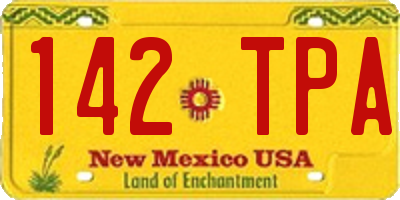 NM license plate 142TPA