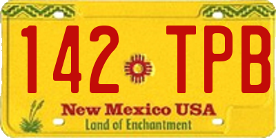 NM license plate 142TPB