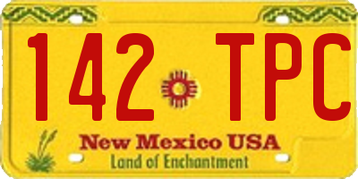 NM license plate 142TPC