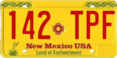 NM license plate 142TPF