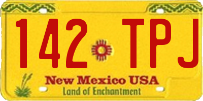 NM license plate 142TPJ