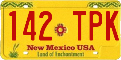 NM license plate 142TPK