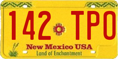 NM license plate 142TPO