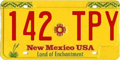 NM license plate 142TPY